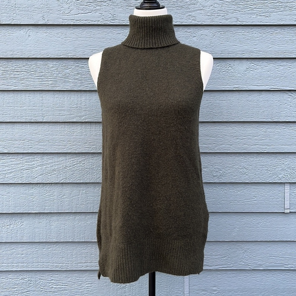 Cynthia Rowley Wool Blend Sleeveless Turtleneck Tunic Sweater